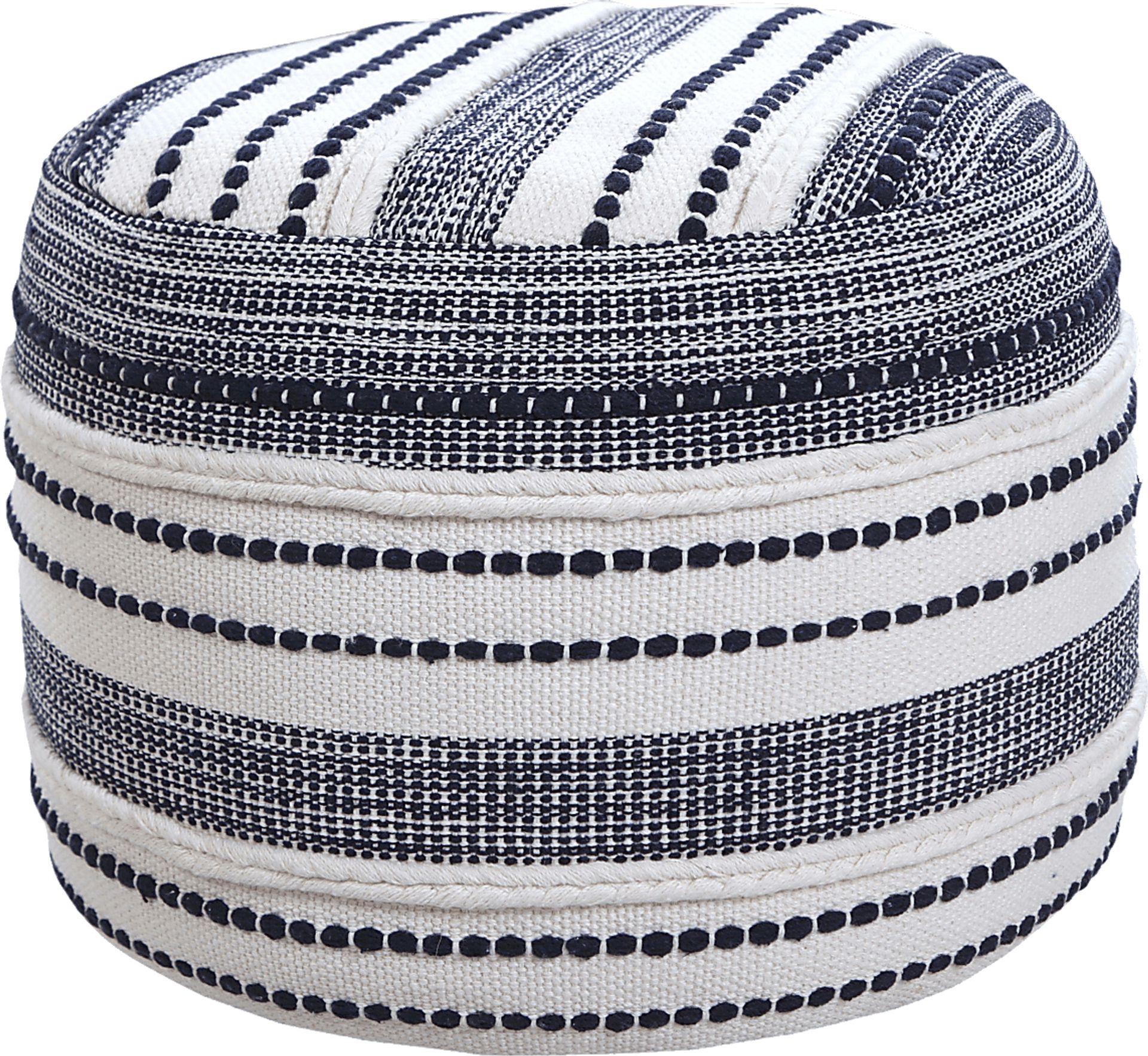 Mursili Navy/Ivory Pouf - Image 1