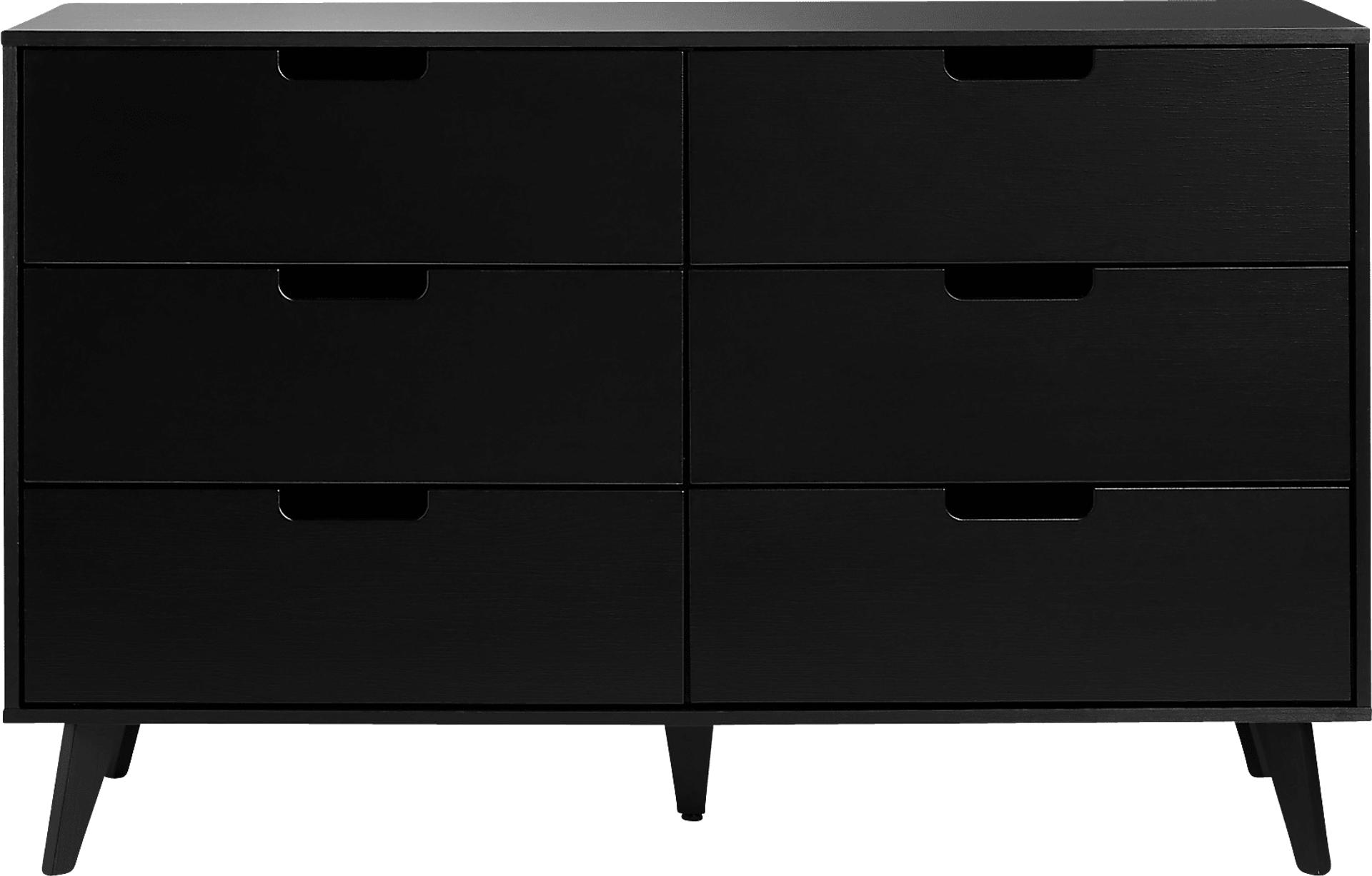 Black Dresser: 6,8,9 Drawer Double Dressers