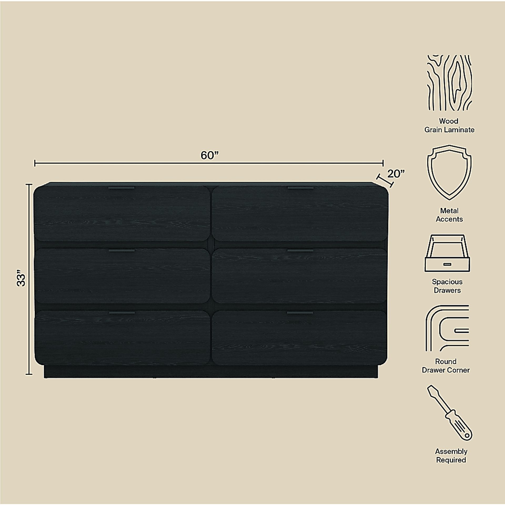 Mydi Black Dresser - Image 3