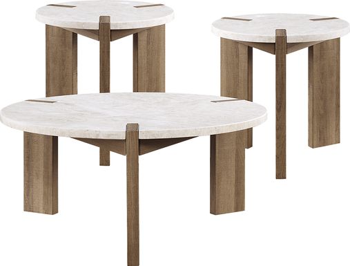 Mykonos Brown 3 Pc Table Set