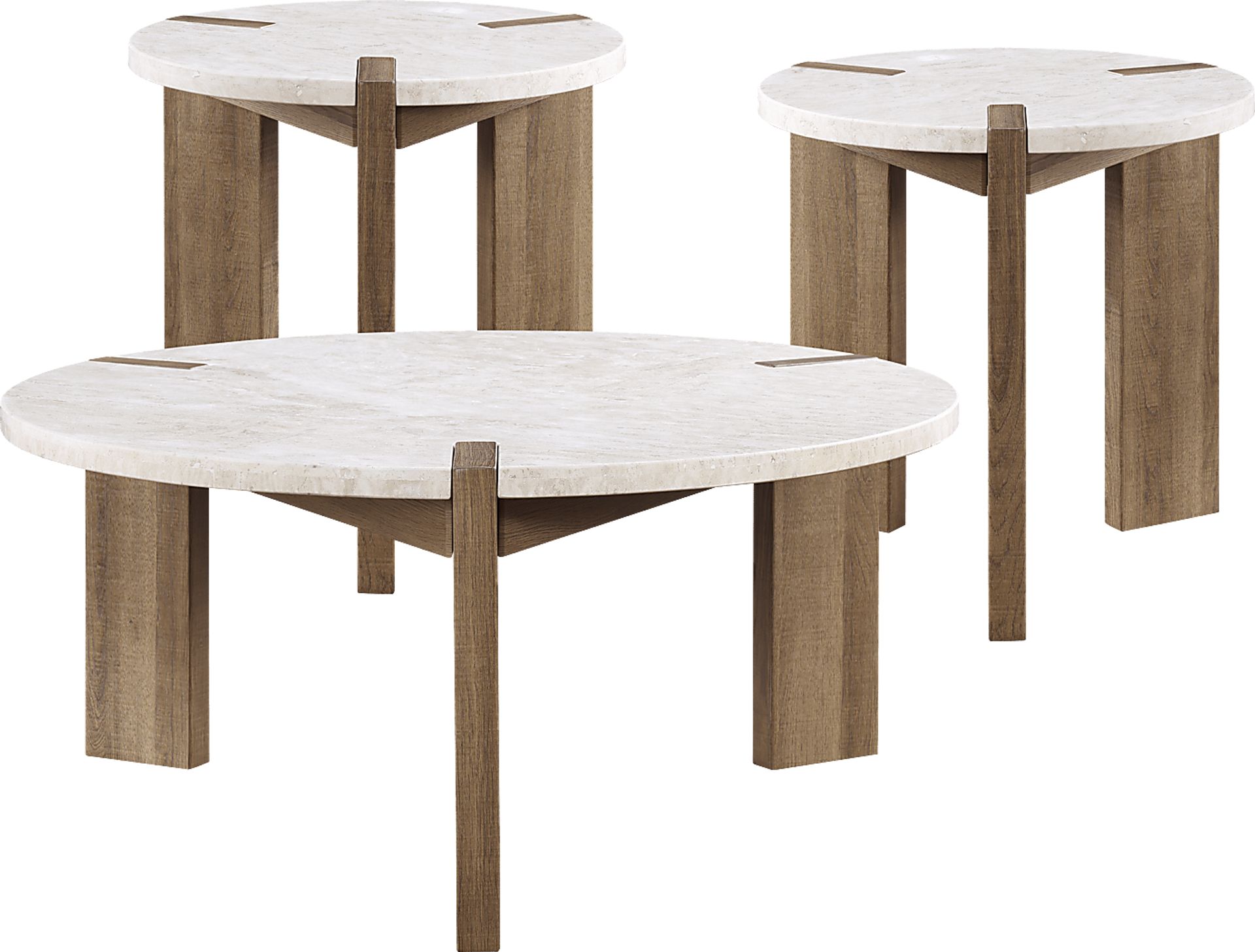 Mykonos Brown 3 Pc Table Set - Image 1