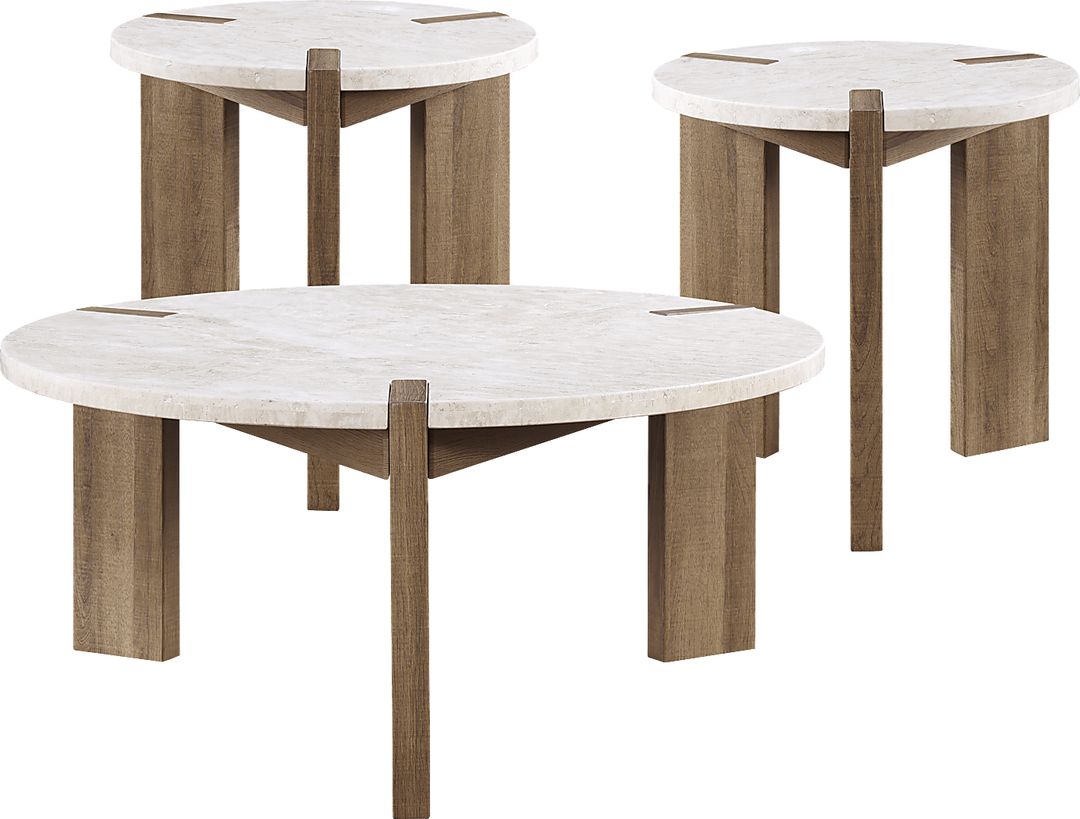 Mykonos Brown 3 Pc Table Set