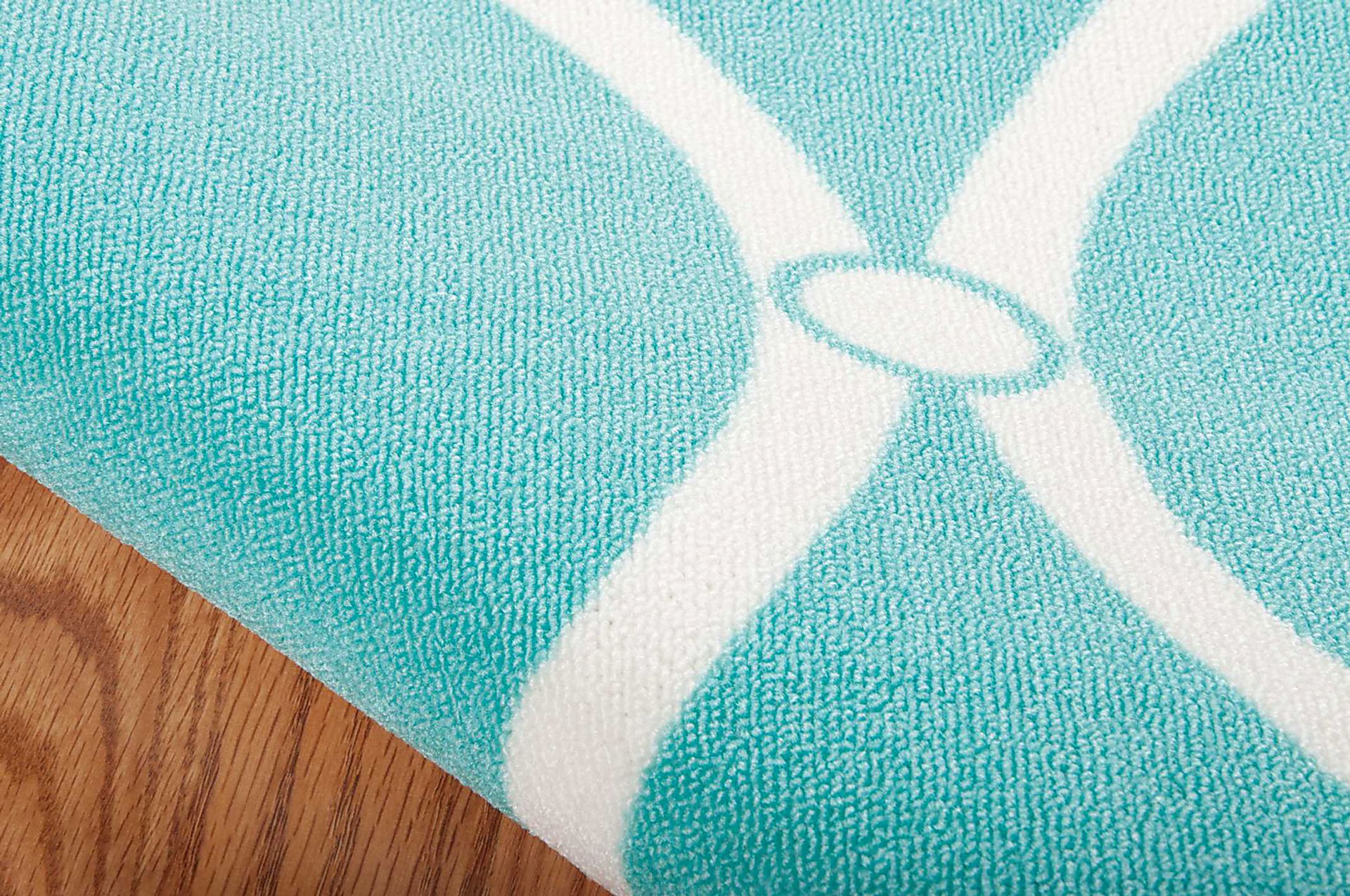 Nabella Aqua 5' x 8' Indoor/Outdoor Rug - Image 2