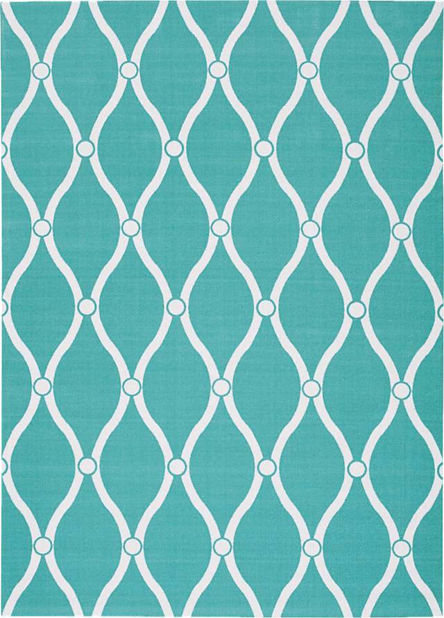 Nabella Aqua 5' x 8' Indoor/Outdoor Rug - Thumbnail - Image 1