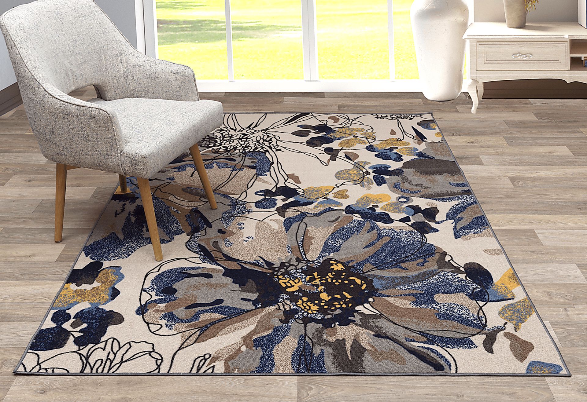 Nadelyn Cream 5'3 x 7'3 Rug - Image 3