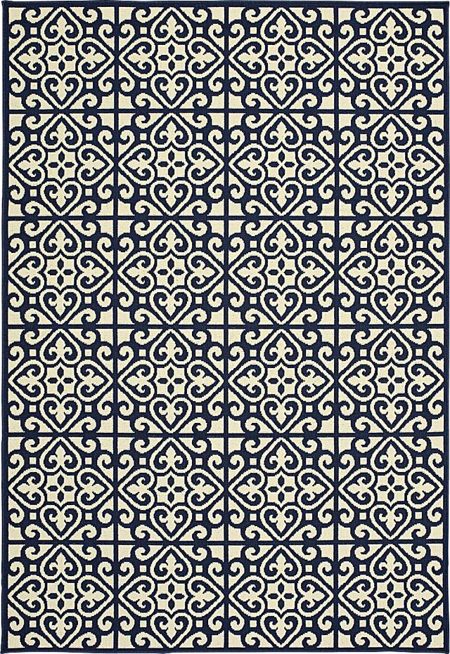 Nadene Navy 7'10 x 10'10 Indoor/Outdoor Rug - Thumbnail - Image 1