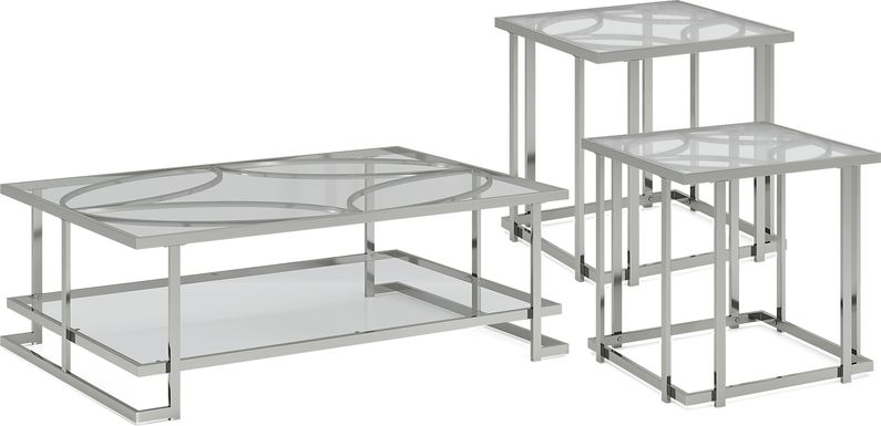 Nadine Silver 3 Pc Table Set