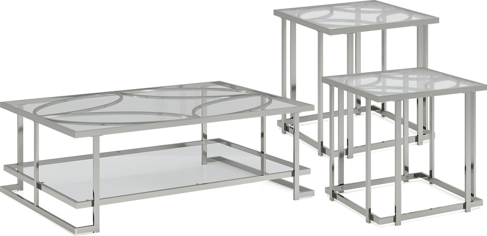 Nadine Silver 3 Pc Table Set