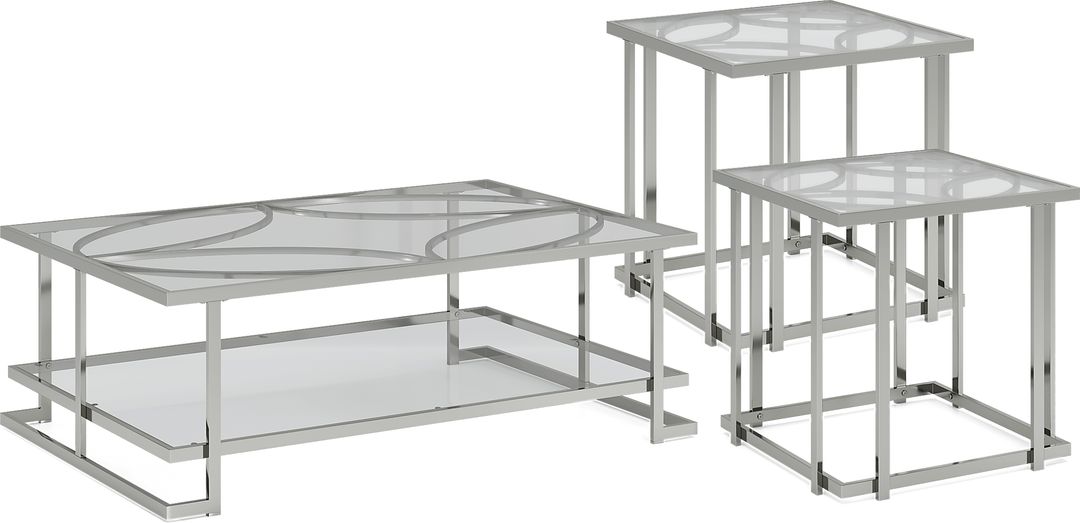 Nadine Silver 3 Pc Table Set