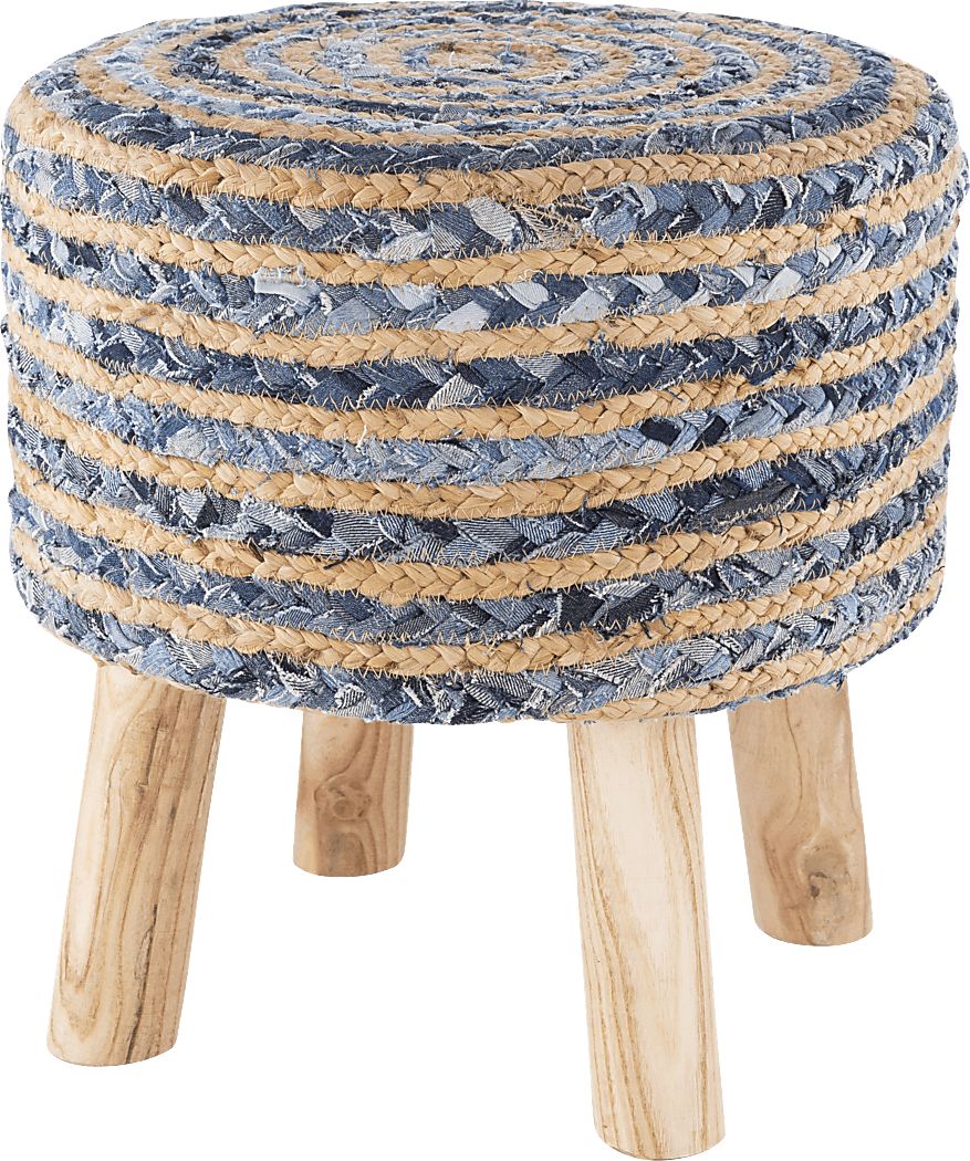 Nadino Blue/Tan Ottoman