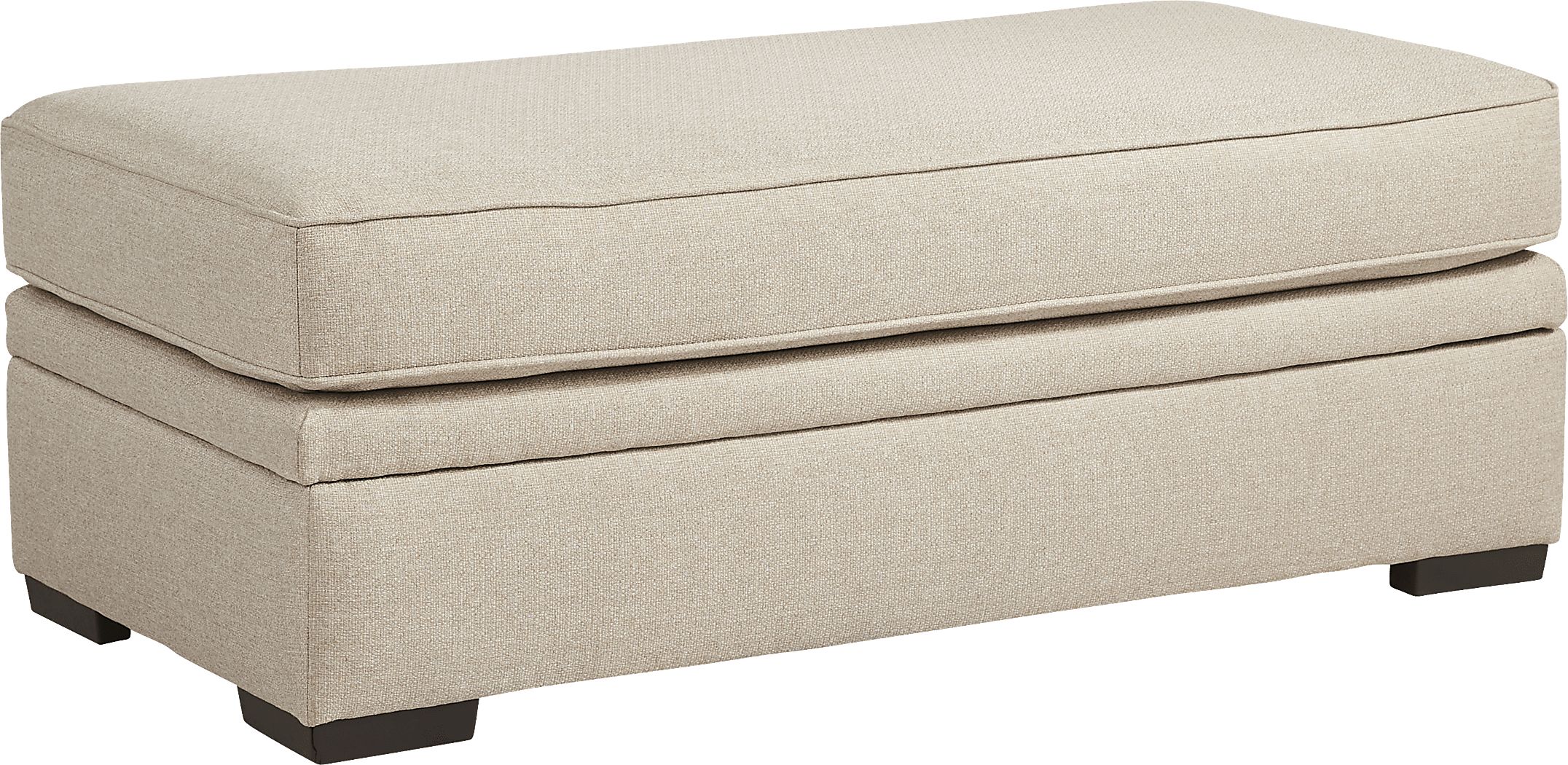 Nadler Khaki Beige,Brown Chenille Fabric Storage Cocktail Ottoman