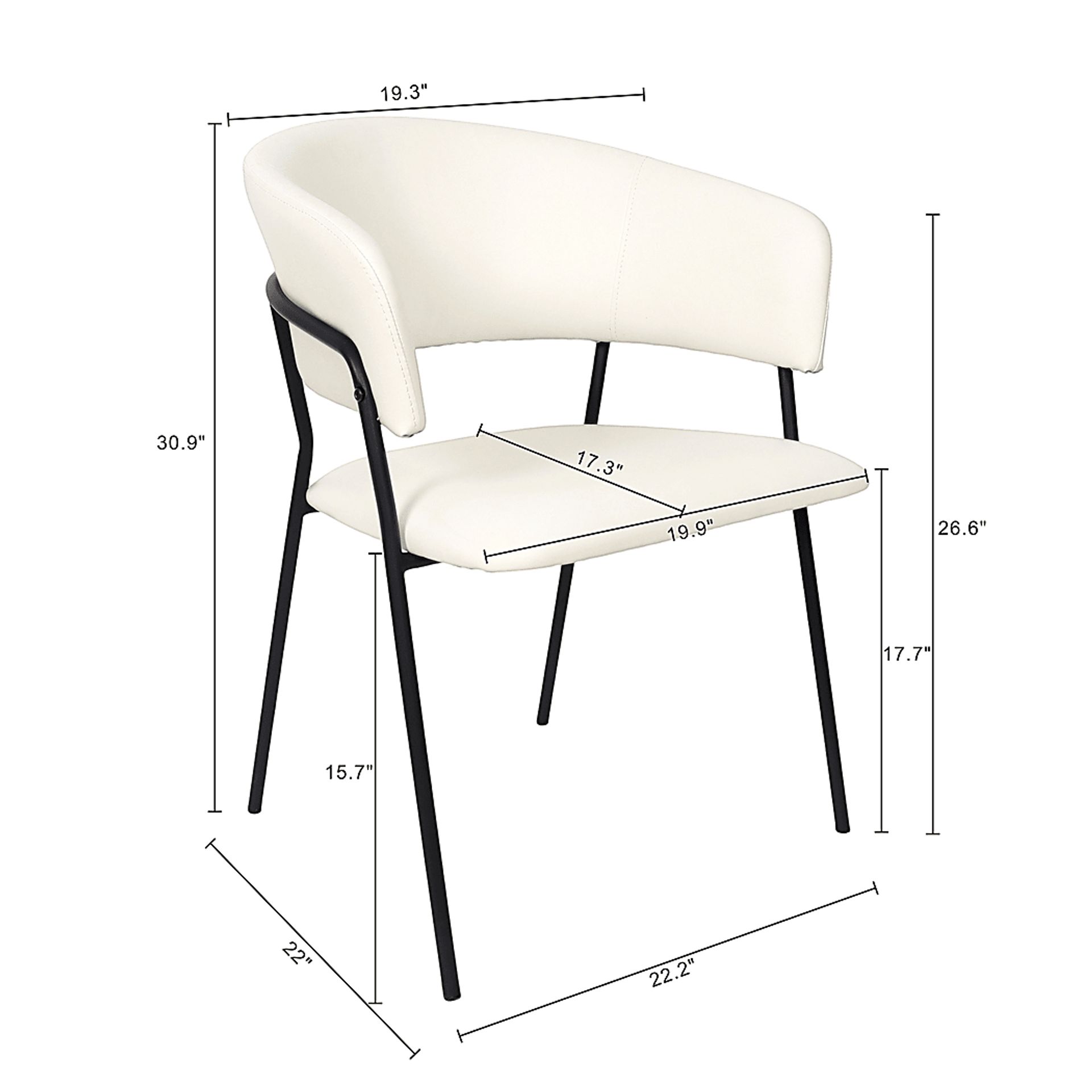 Nadol White Armchair, Set of 4 - Image 5