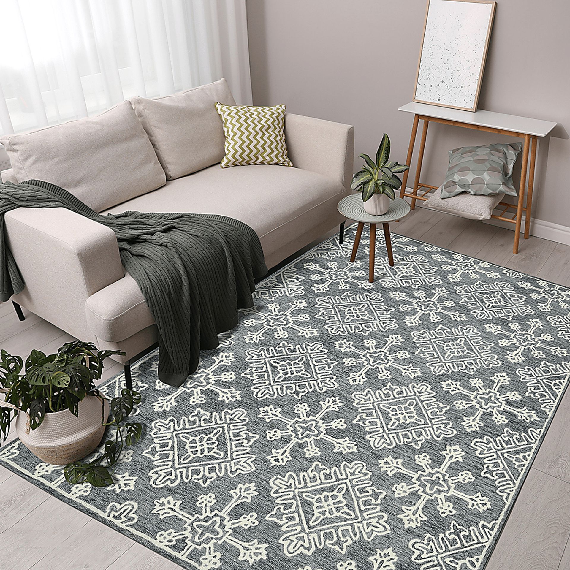 Nadra Charcoal 5' x 7'6 Rug - Image 2