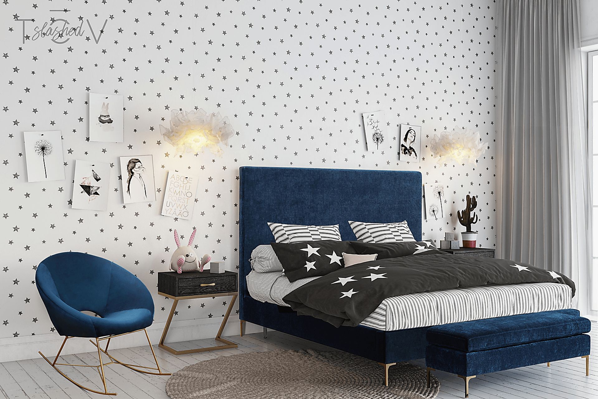 Nagel Navy Rocker Chair - Image 6