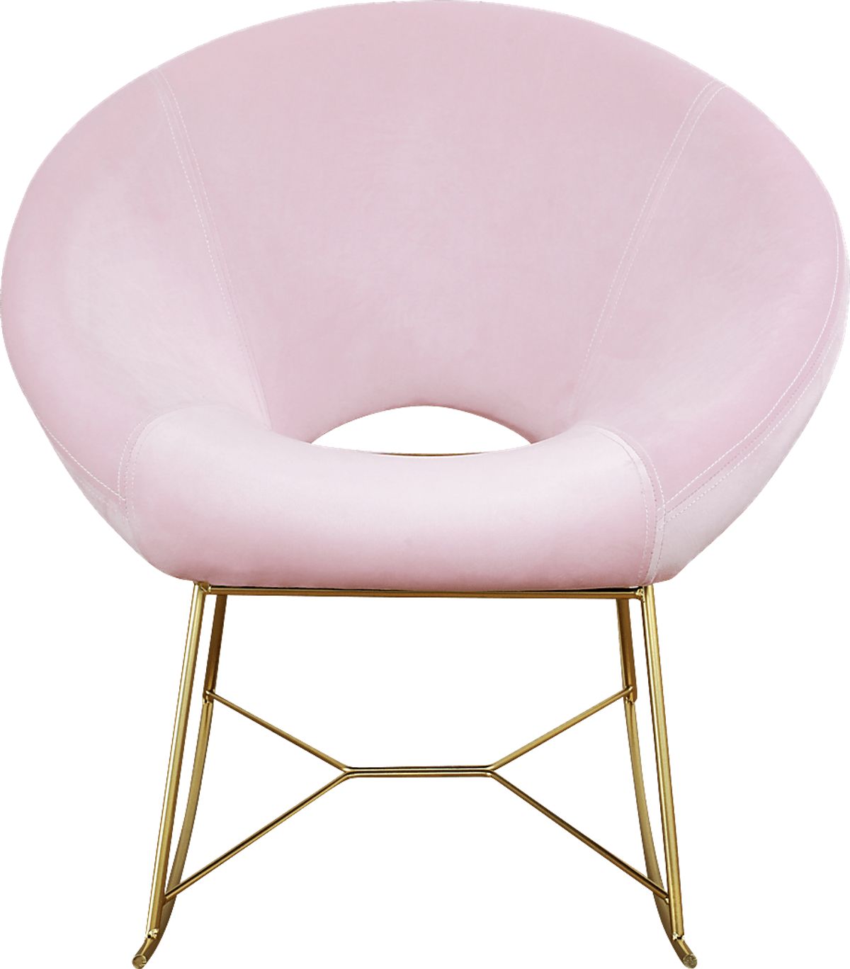 Nagel Pink Velvet Plush Rocker Accent Chair | Rooms to Go