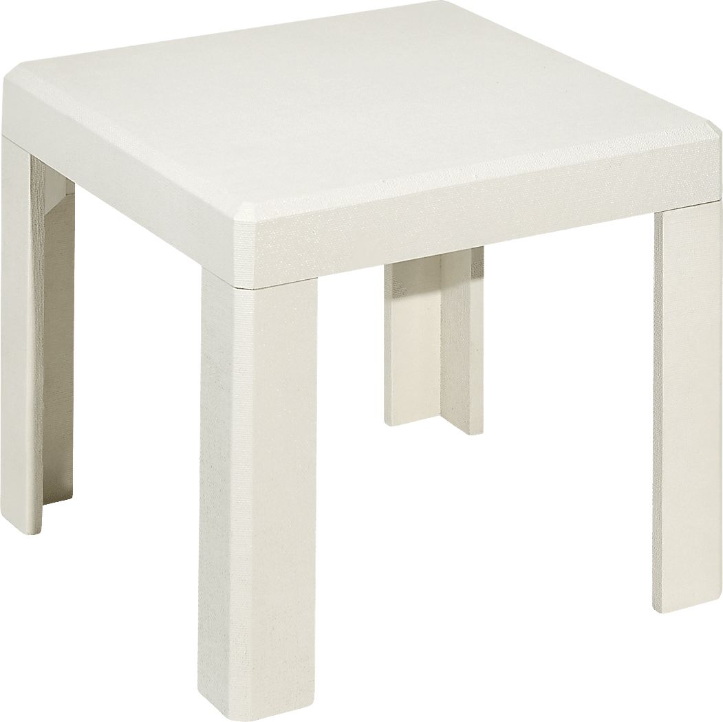 Nahaz White End Table