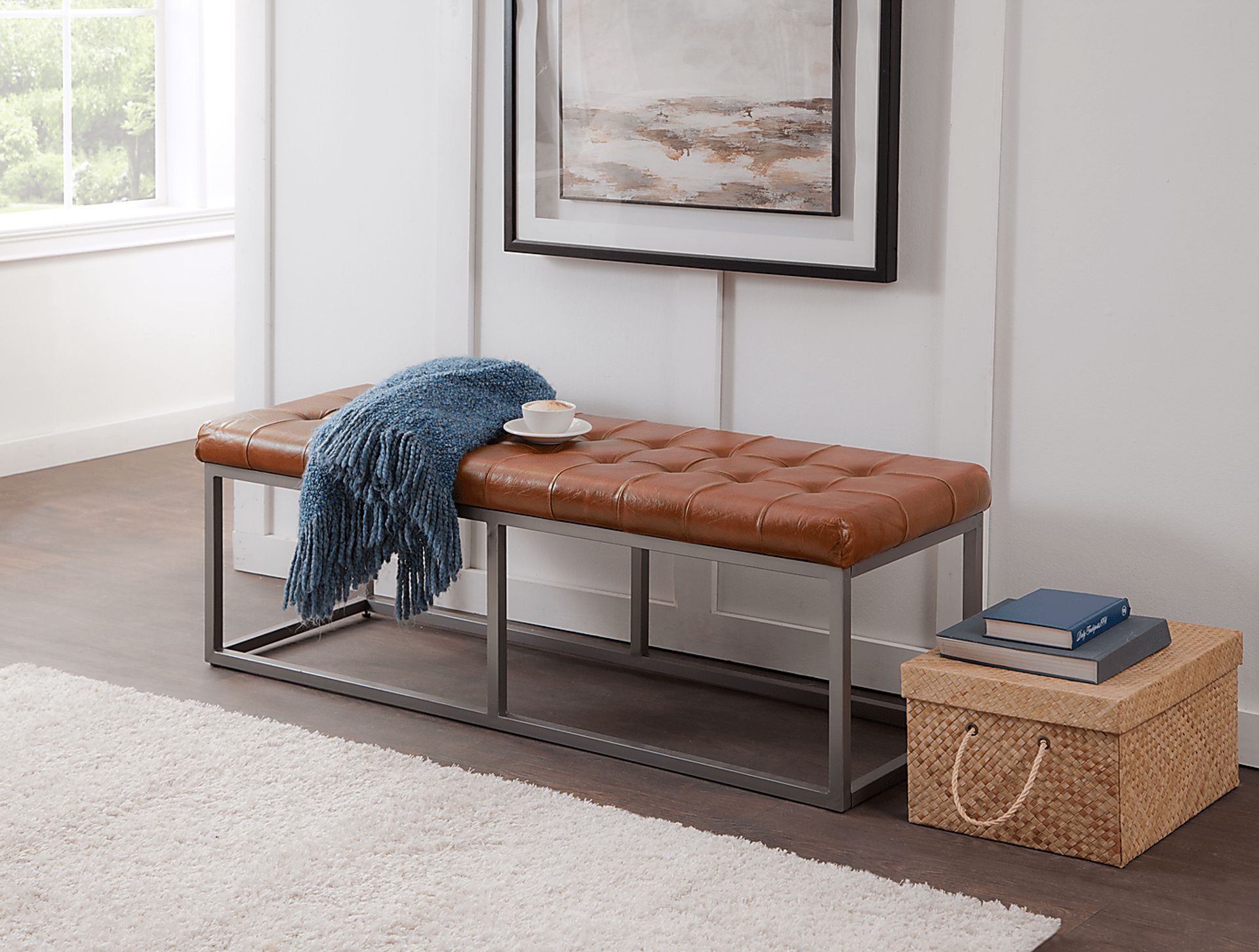 Nahida Brown Accent Bench - Image 3