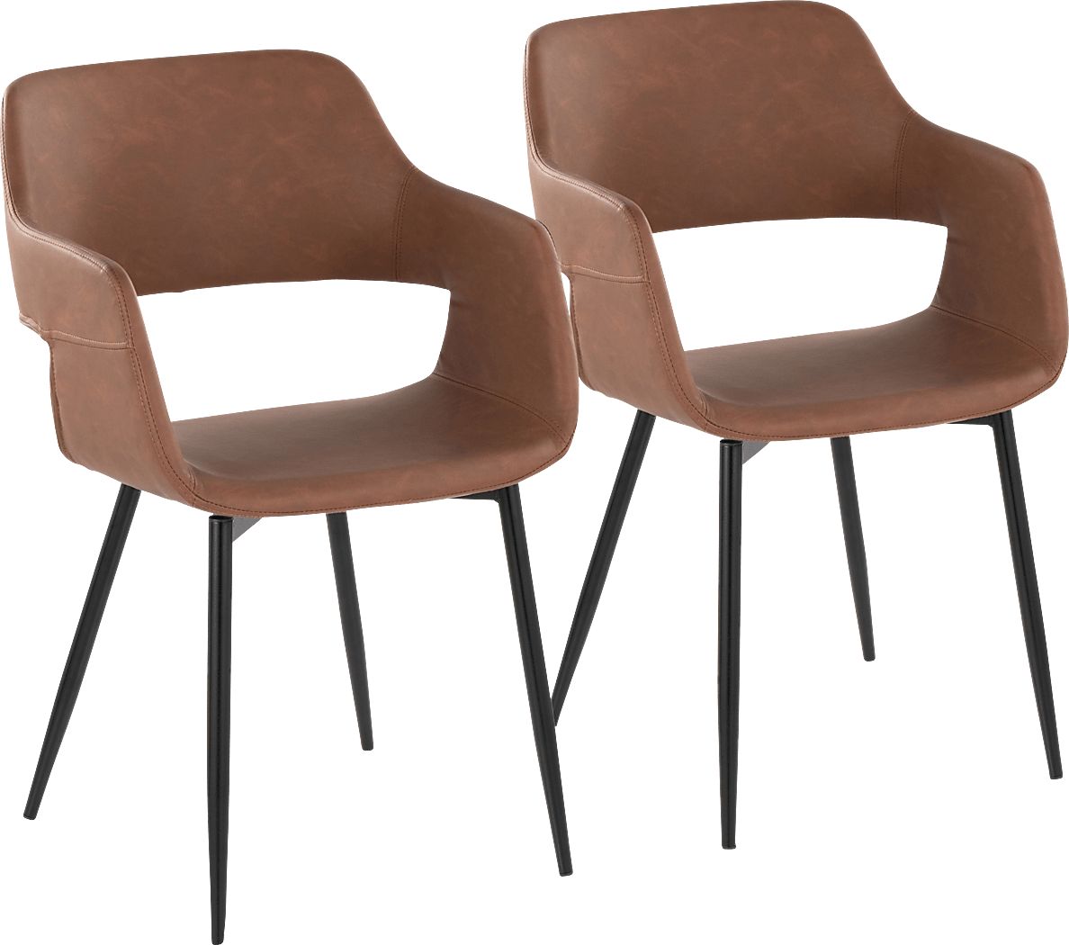 Naibor II Brown Arm Chair, Set of 2