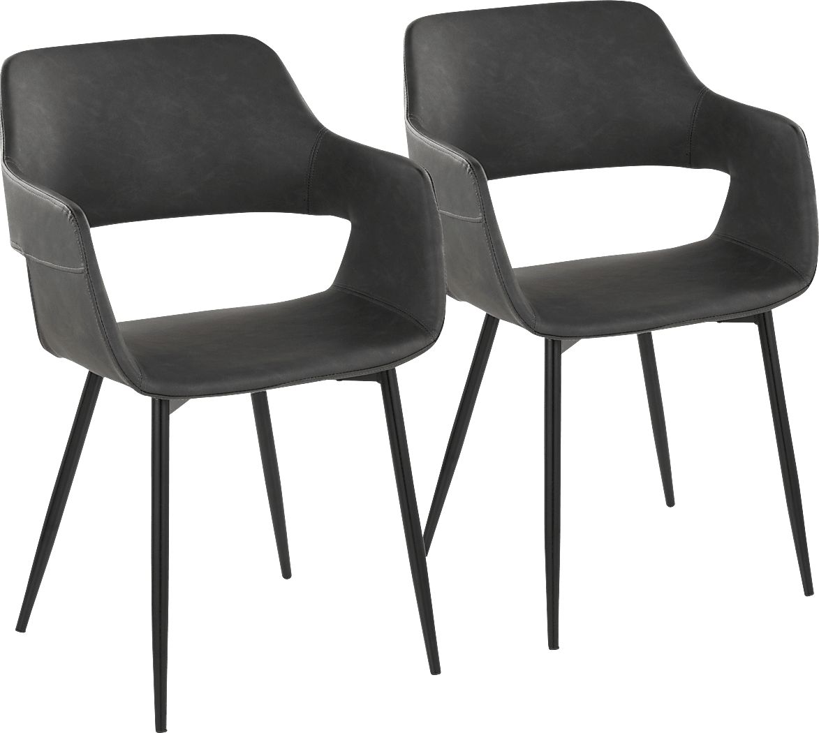 Naibor II Gray Arm Chair, Set of 2