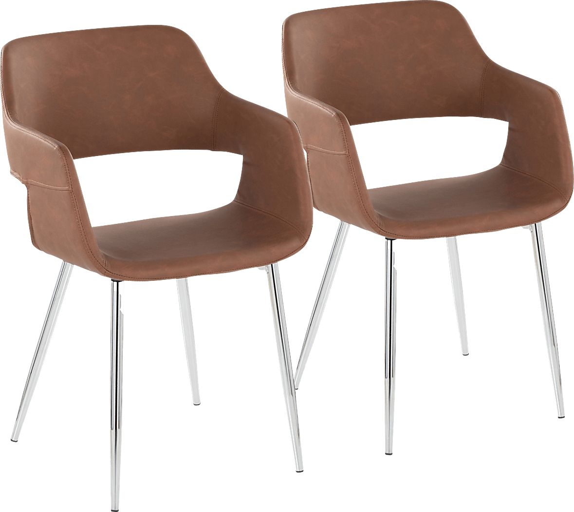 Naibor III Brown Arm Chair, Set of 2