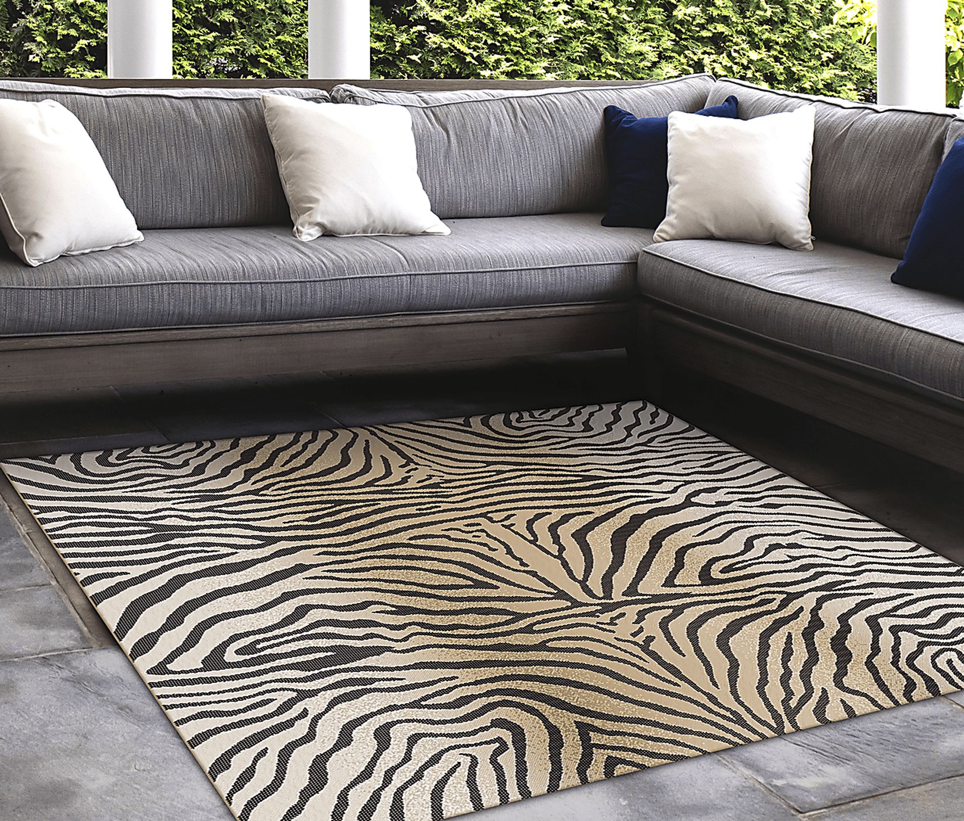 Naibury Beige 7'10 Square Indoor/Outdoor Rug - Image 2