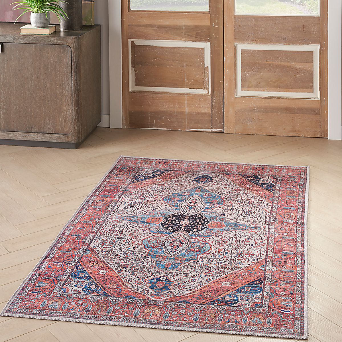 Naicia Brick,Ivory Beige,Red Rugs | Rooms to Go