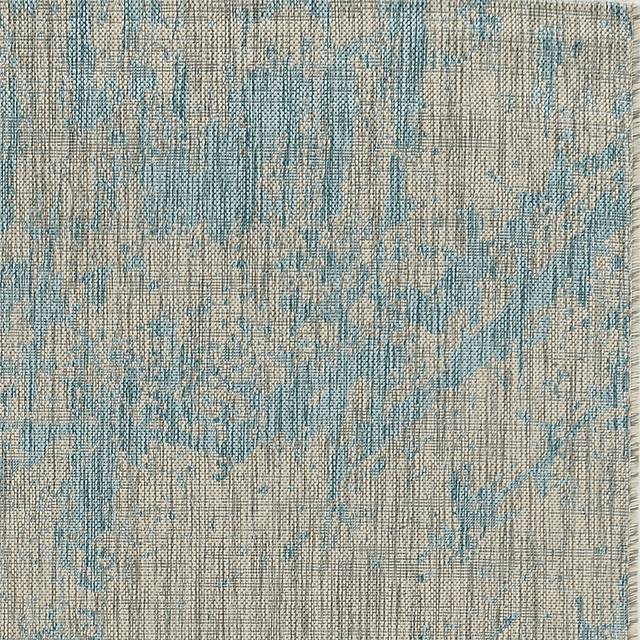 Naiming Teal 7'10 x 10'10 Indoor/Outdoor Rug - Thumbnail - Image 2
