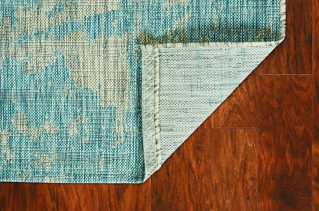 Naiming Teal 7'10 x 10'10 Indoor/Outdoor Rug - Thumbnail - Image 3
