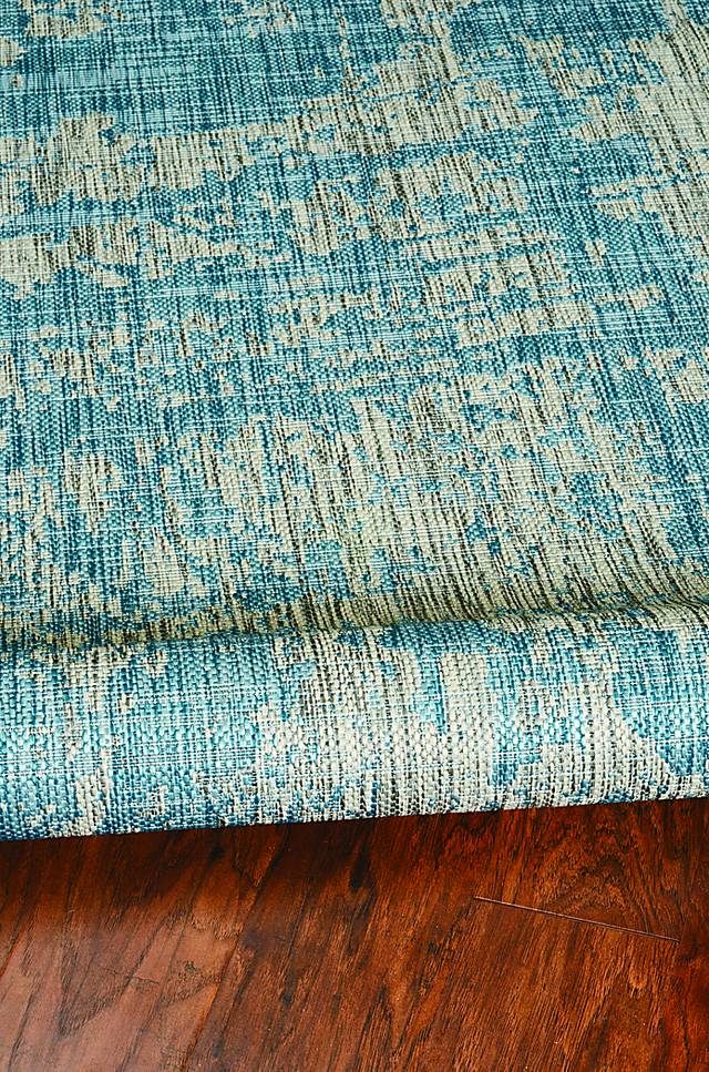 Naiming Teal 7'10 x 10'10 Indoor/Outdoor Rug - Thumbnail - Image 4
