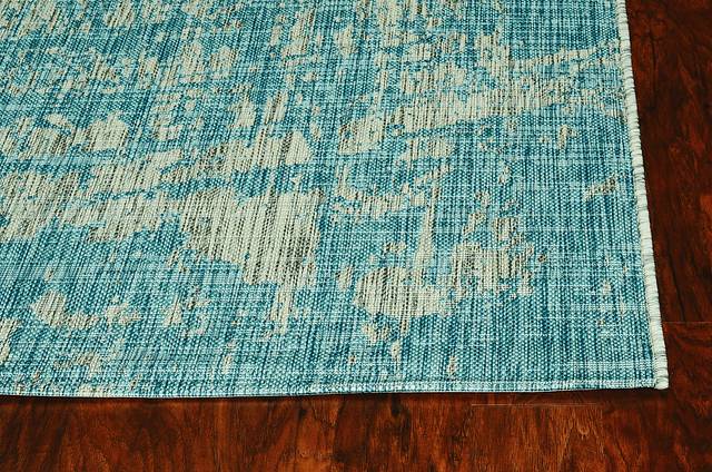 Naiming Teal 7'10 x 10'10 Indoor/Outdoor Rug - Thumbnail - Image 6