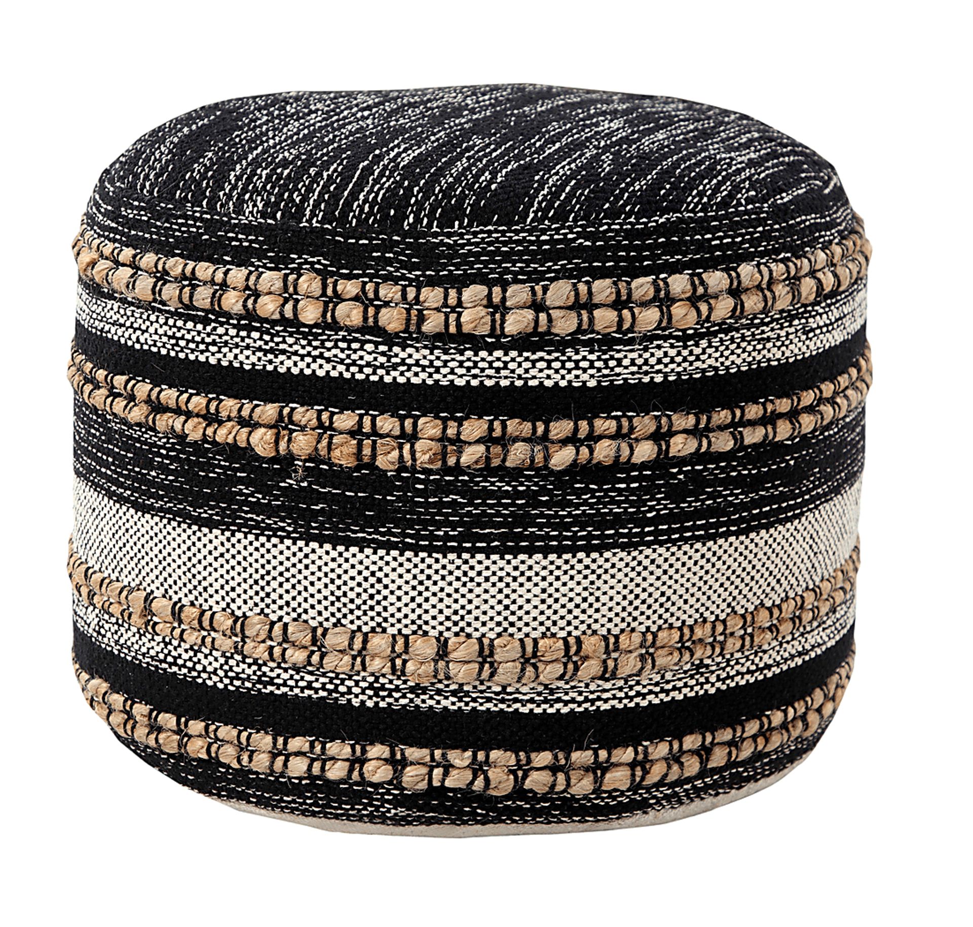 Naiyoni Black/Tan Pouf - Image 7