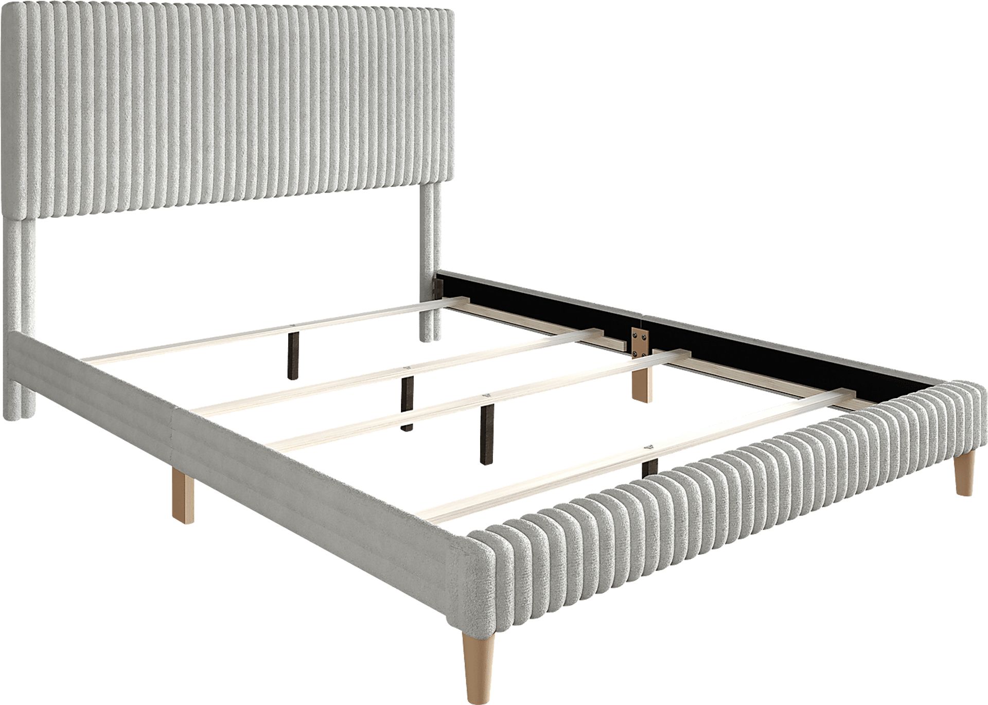 Najah Light Gray King Upholstered Bed - Image 8