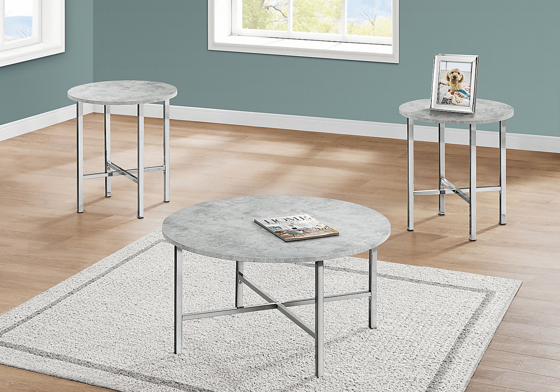 Nakoma Chrome Cocktail Table, Set of 3 - Image 3