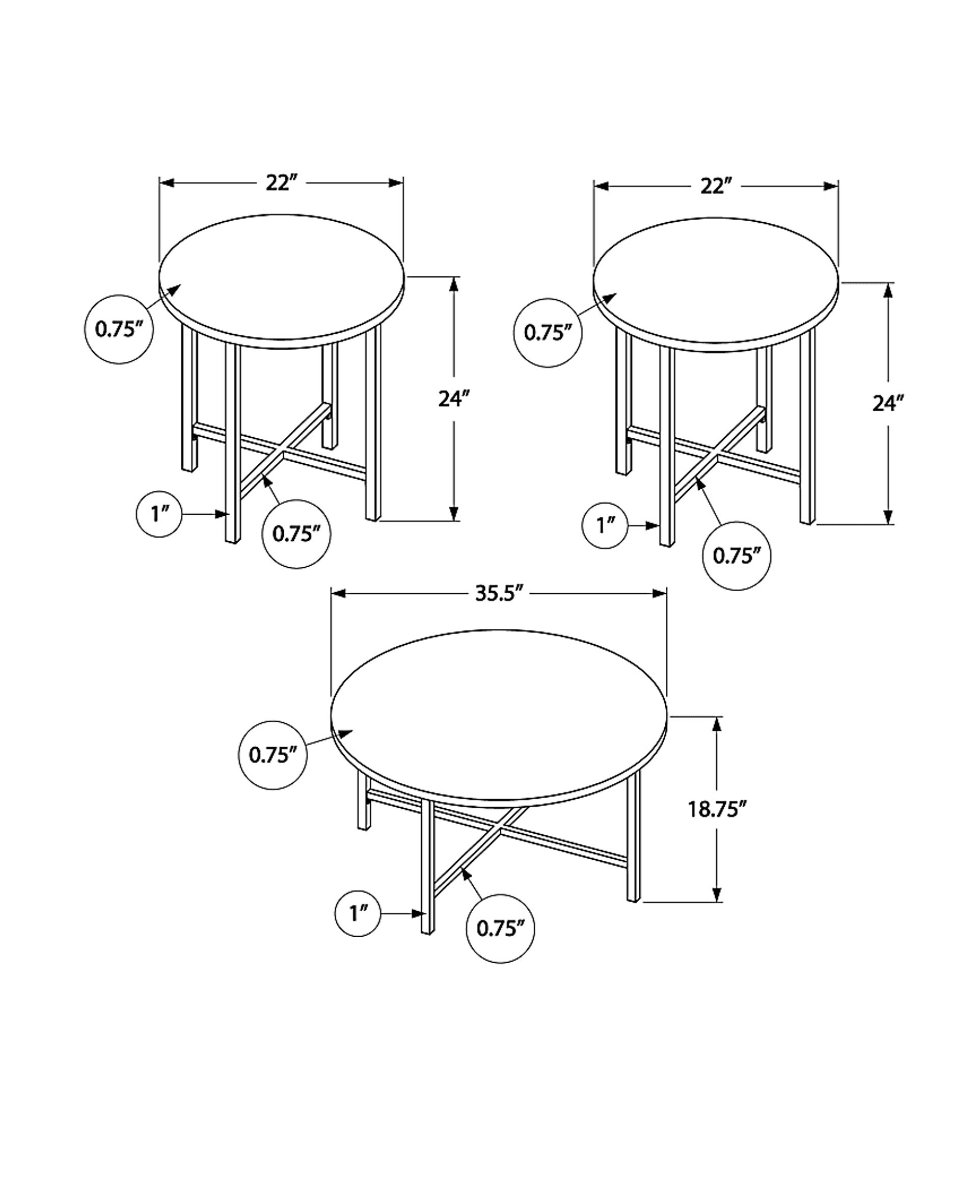 Nakoma Gray Cocktail Table, Set of 3 - Image 4