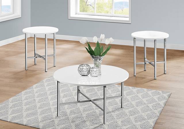 Nakoma White Cocktail Table, Set of 3 - Thumbnail - Image 3
