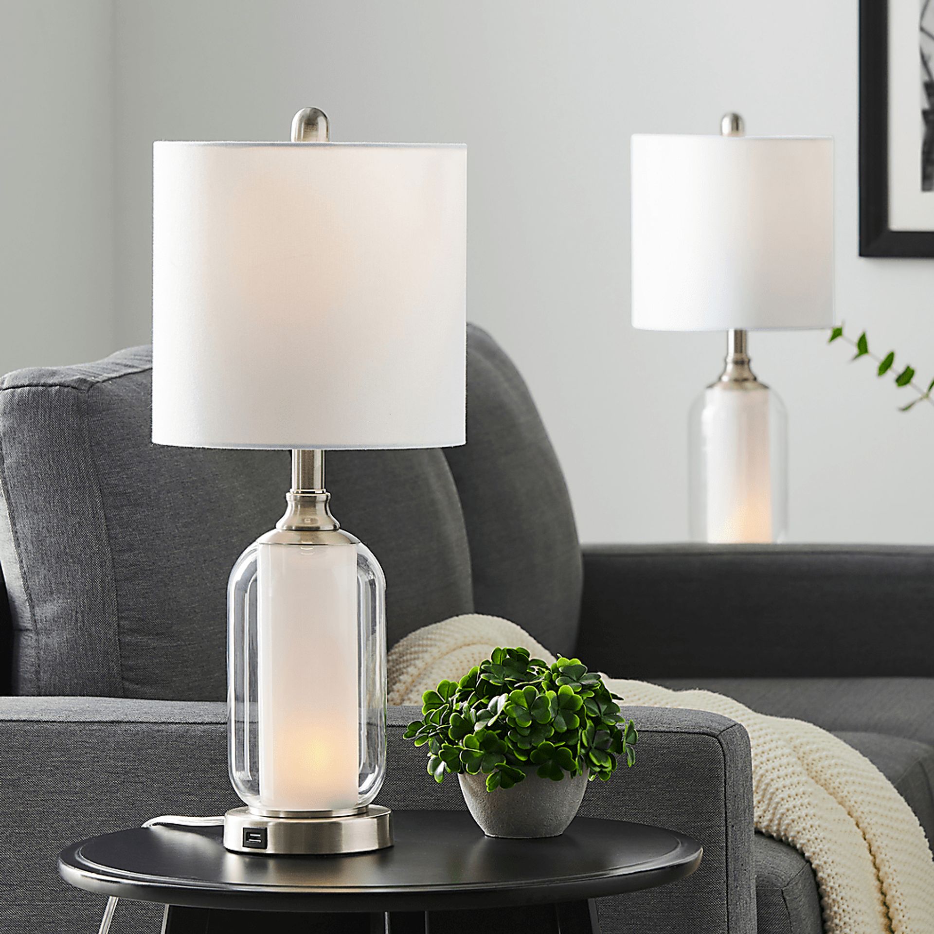 Nakora View Nickel Lamp Set of 2 - Image 2