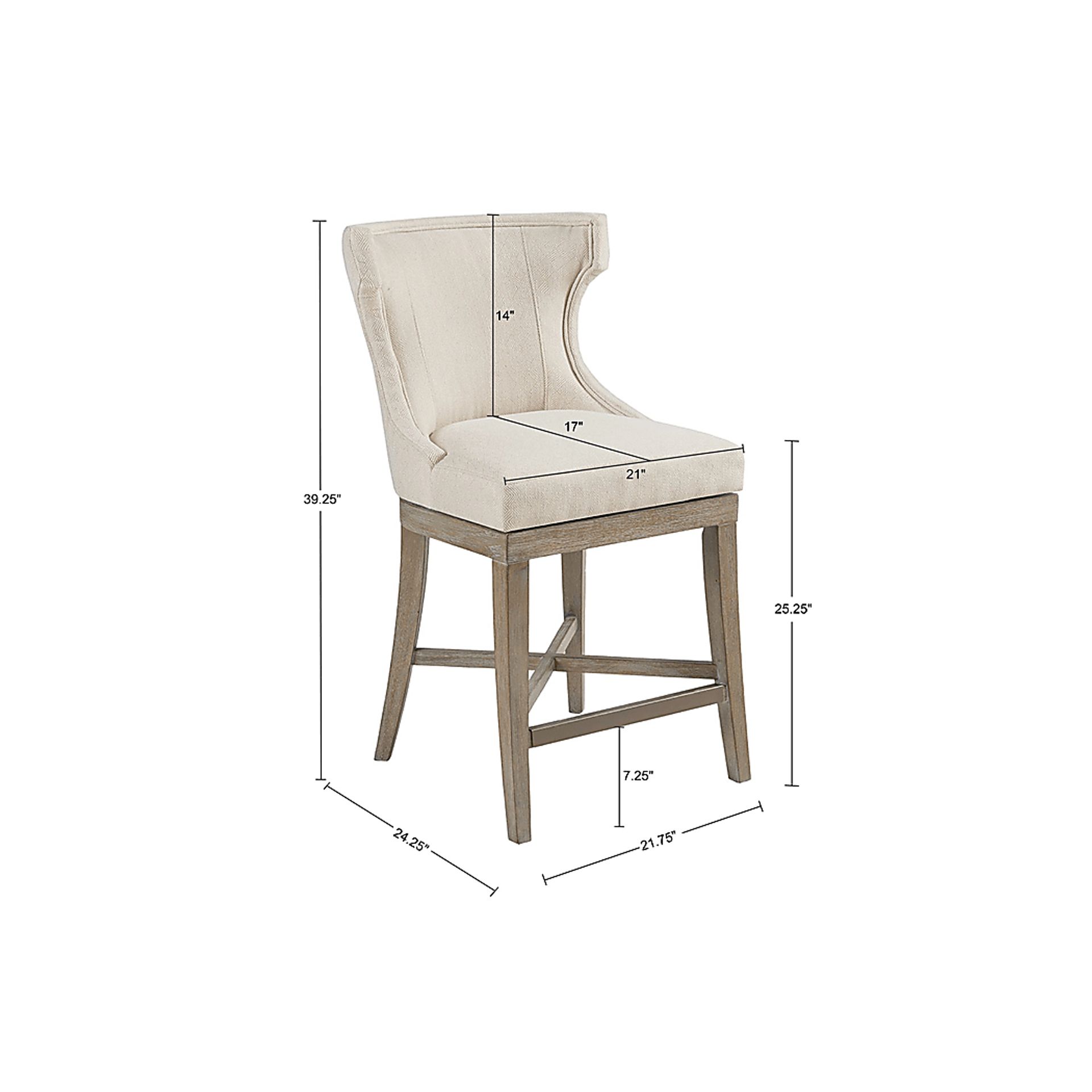 Nallie Cream Counter Height Stool - Image 7
