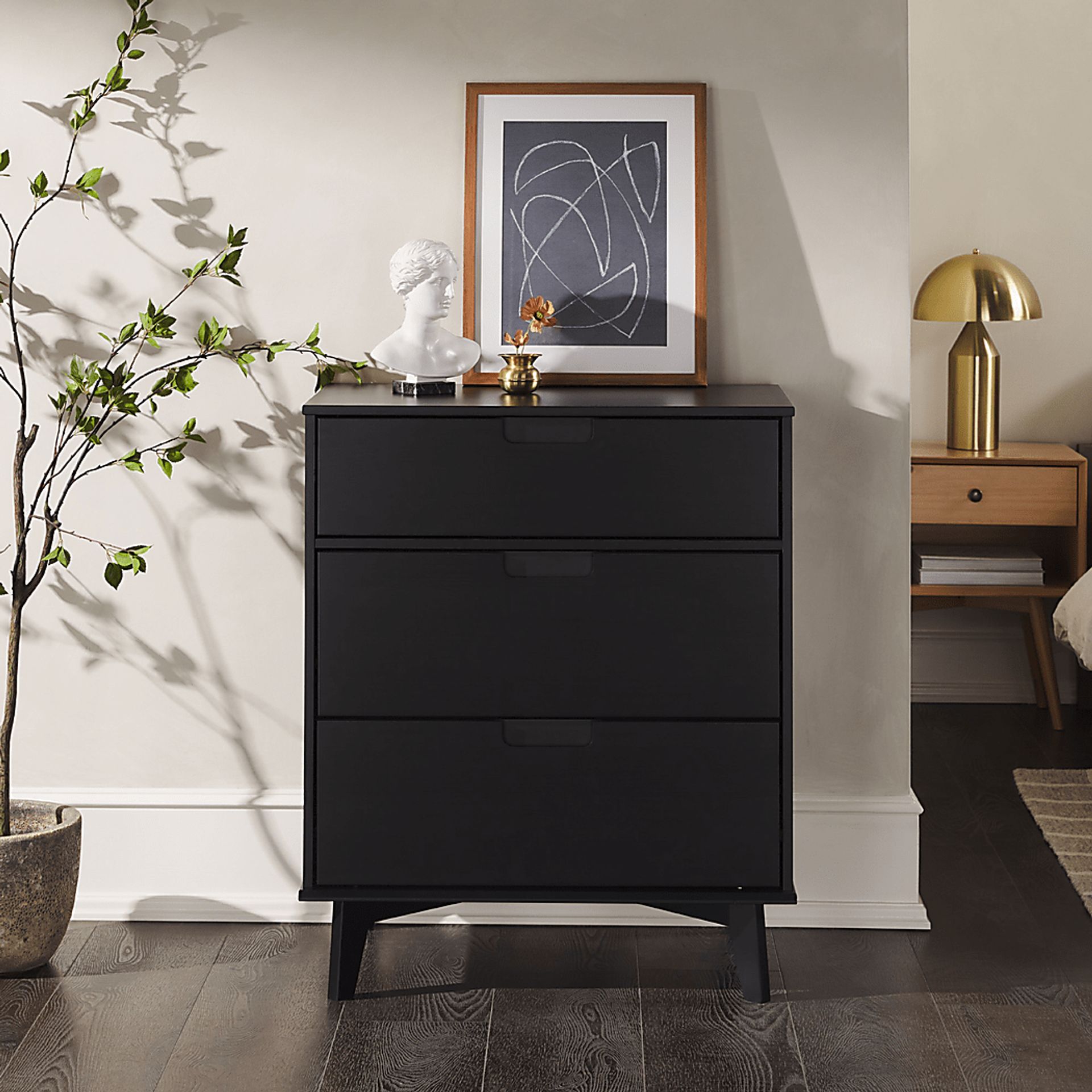 Namora Black 3 Drawer Dresser - Image 2