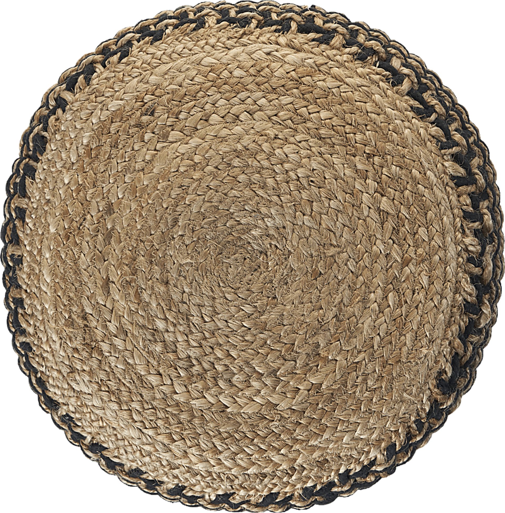Nanika Natural/Black Pouf - Image 6