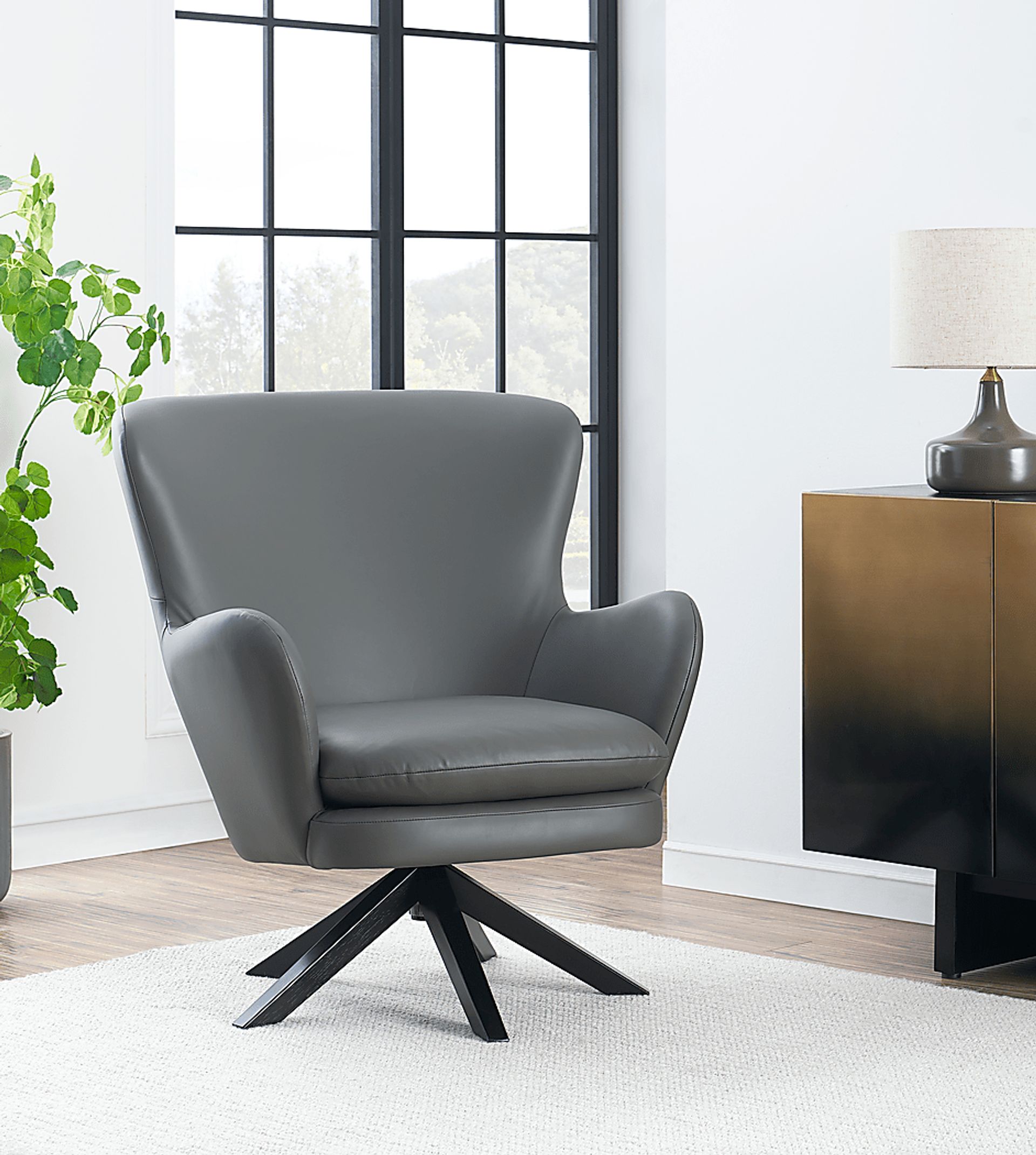 Nanmart Gray Swivel Accent Chair - Image 2