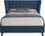Devon Loft Walnut 7 Pc Bedroom with Nanton Park Blue Queen Upholstered Bed