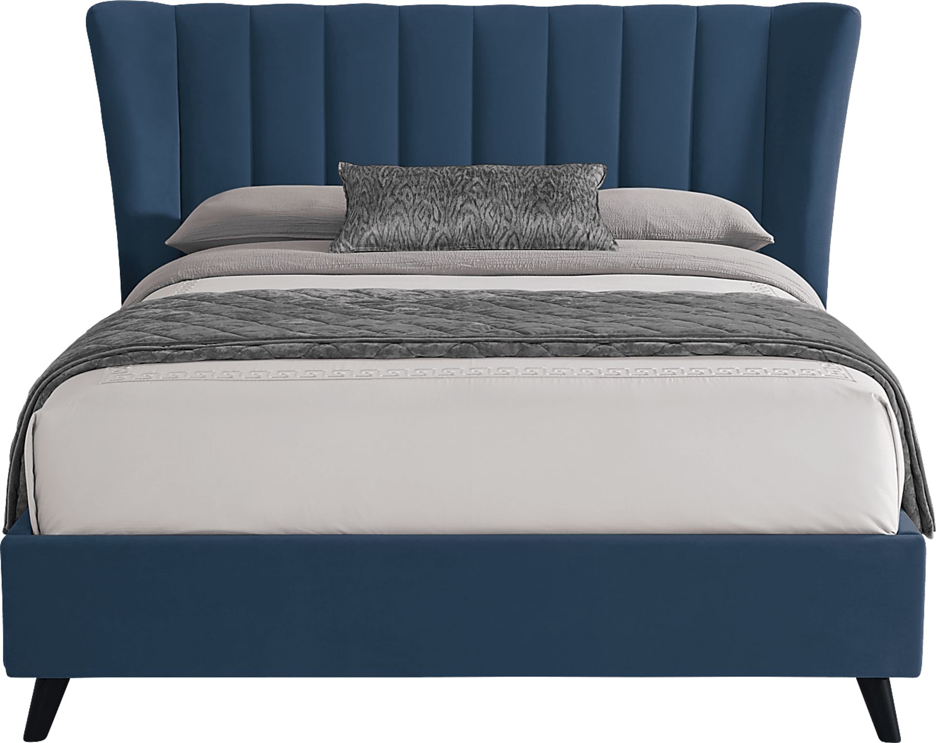 Nanton Park Blue 3 Pc Queen Upholstered Bed - Image 1