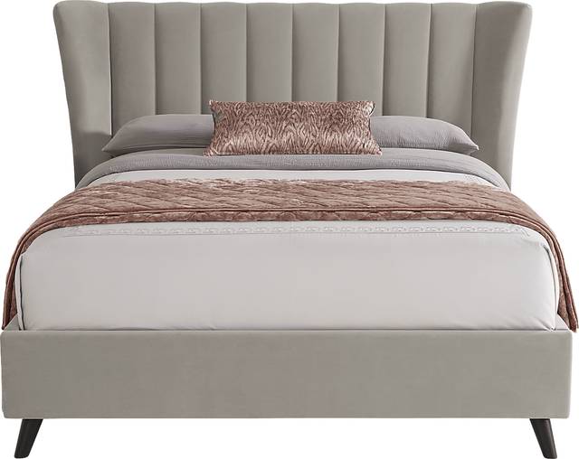 Nanton Park Gray 3 Pc Queen Upholstered Bed - Thumbnail - Image 1