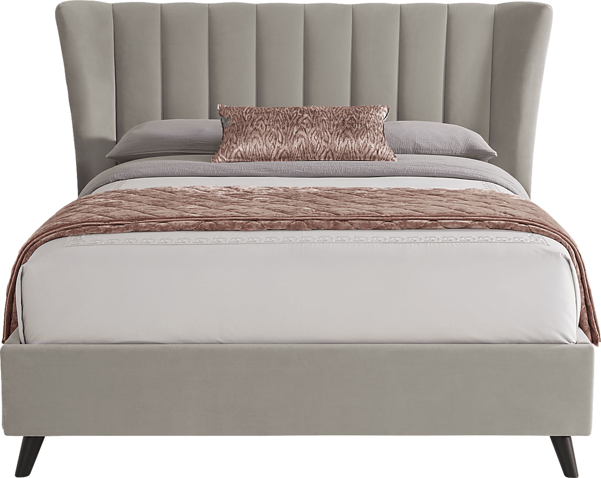 Nanton Park Gray 3 Pc Queen Upholstered Bed - Image 1