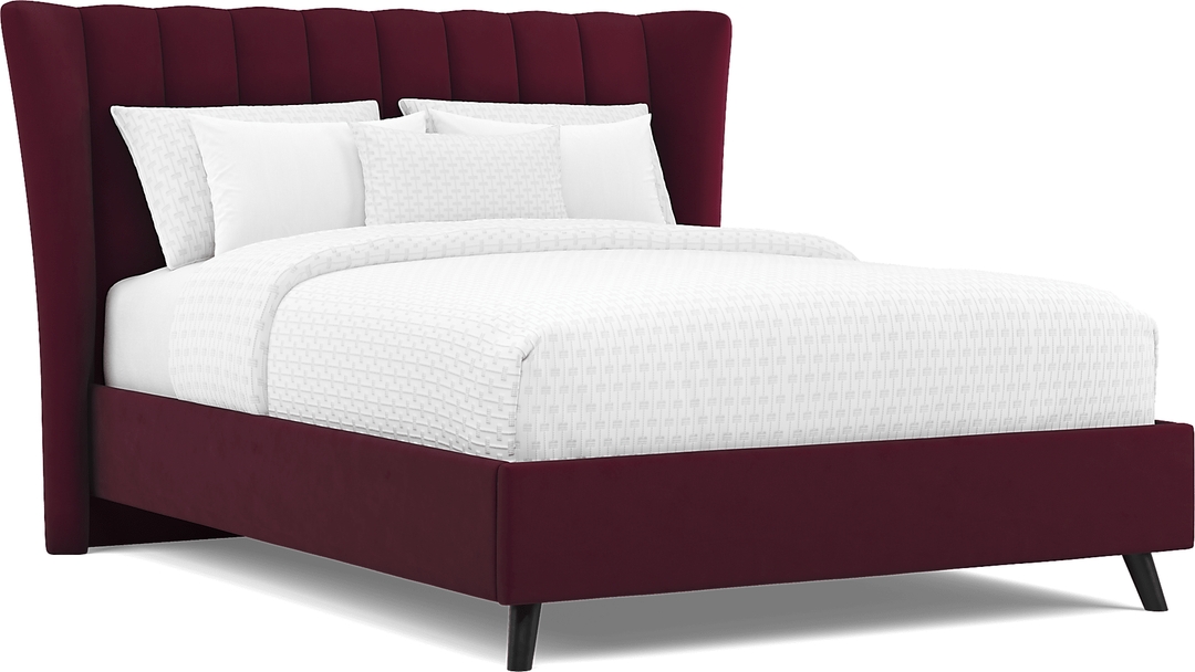 Nanton Park Red 3 Pc King Upholstered Bed