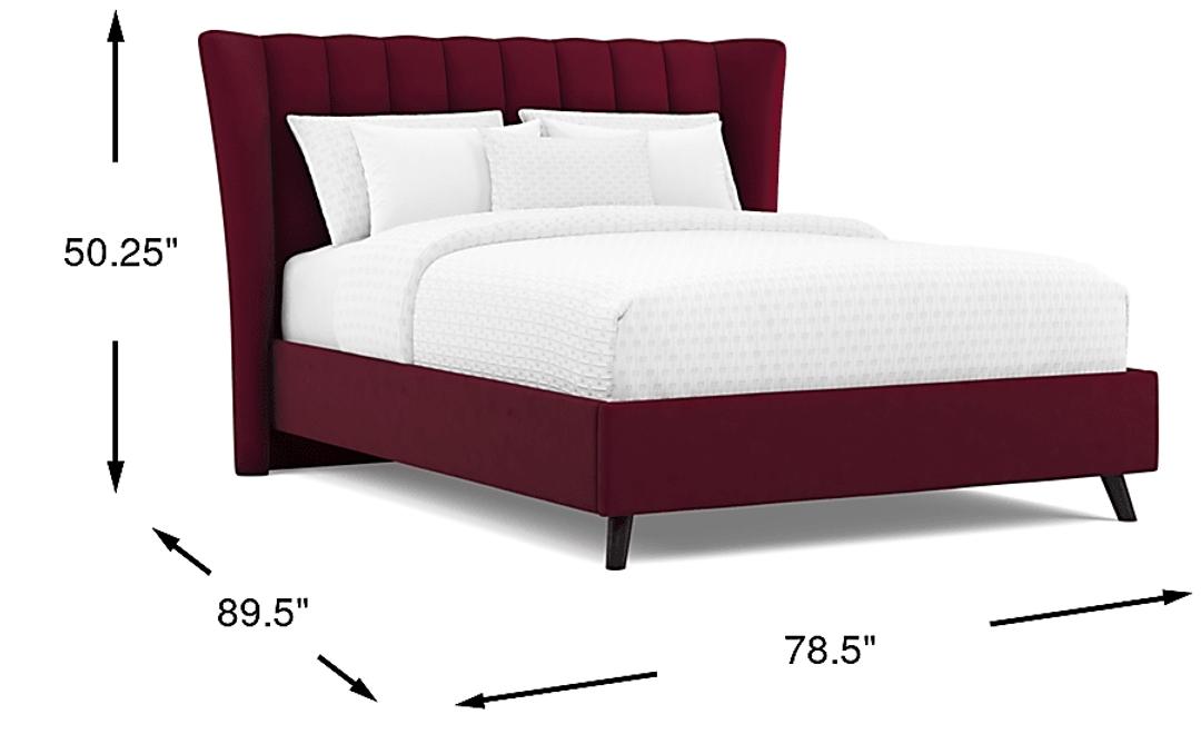 Nanton Park Red 3 Pc Queen Upholstered Bed