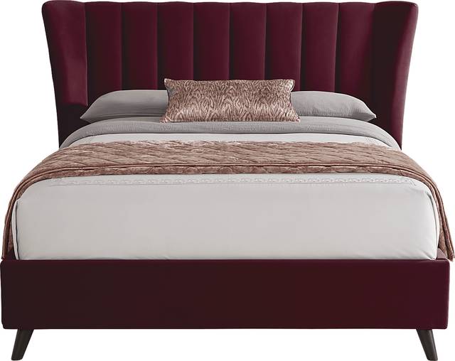 Nanton Park Red 3 Pc Queen Upholstered Bed - Thumbnail - Image 1