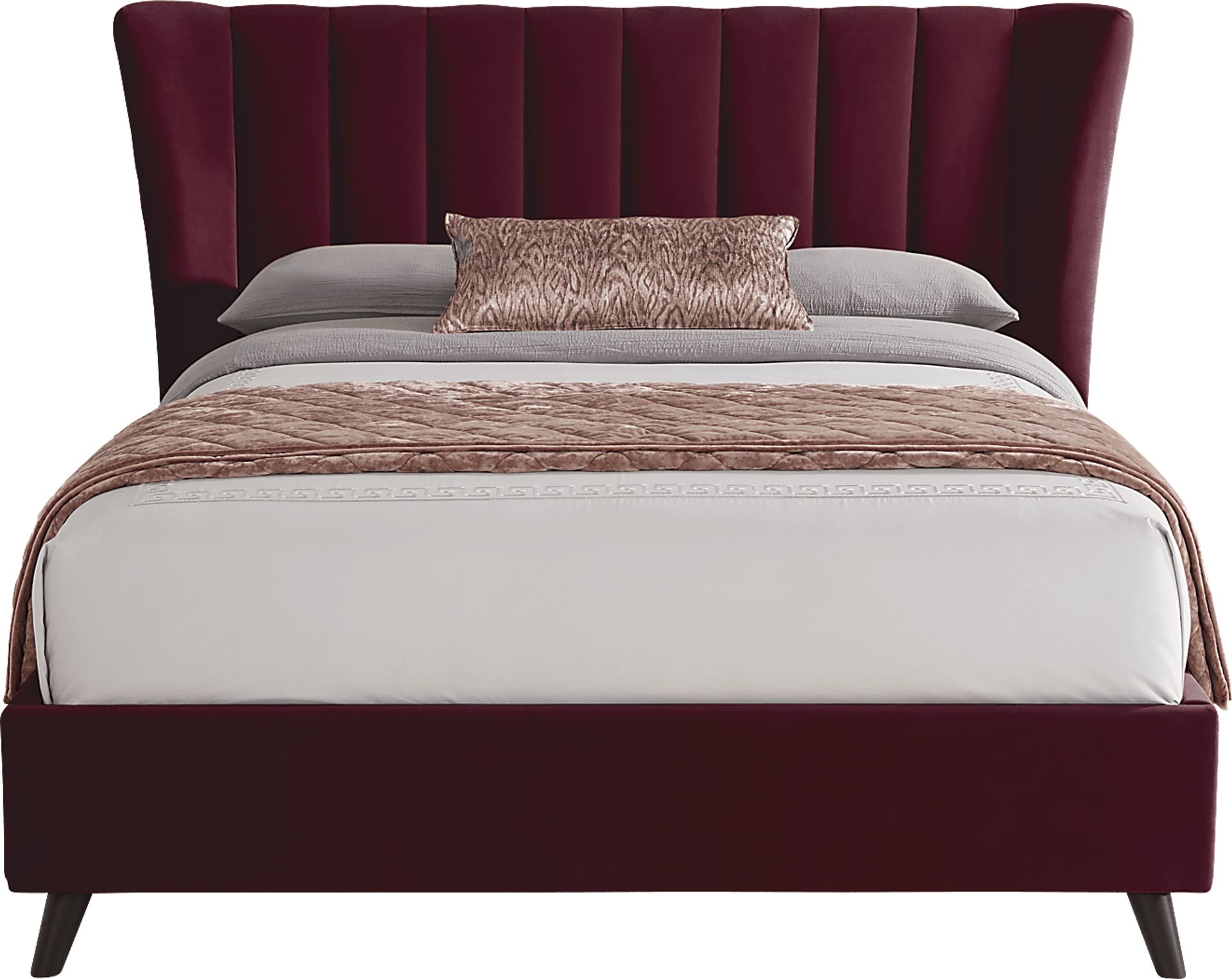 Nanton Park Red 3 Pc Queen Upholstered Bed - Image 1