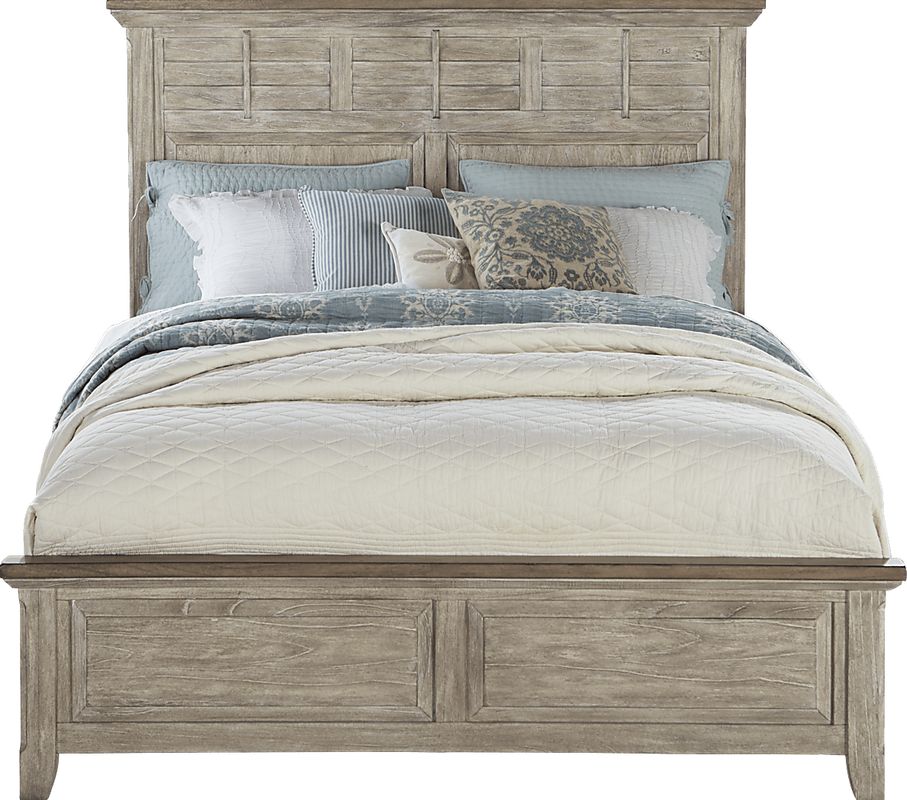 Nantucket Breeze 5 Pc Bisque Light Wood,White Queen Bedroom Set