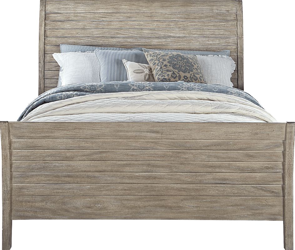 Nantucket Breeze 7 Pc Bisque Light Wood,White Queen Bedroom Set